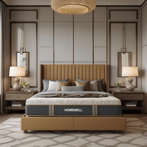 Beirut Solid Wood Queen Size Non Storage Bed in Mahogany Finish